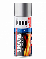 KUDO KU-5001 Эмаль термостойкая серебристая (+800°С±5°С) 520мл 1/12шт